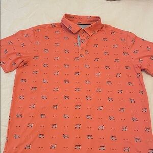 Walter Hagen Orange Polo with Car Pattern